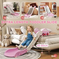 AIYAPLAY Kids Slide for Bed, Sofa, with Extended Length, Easy to assemble and Store, Pink(m-4)