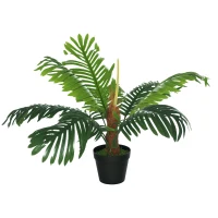Outsunny Palma in Plastica Decorativa, Pianta Tropicale Finta con Vaso per Interno ed Esterno, Ф16 x 60cm(m-1)