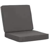 Outsunny Set of 2 Garden Seat and Back Cushion Set, Replacement Cushions for Outdoor Furniture with Seat Cushion and Back Cushion, Dark Grey(m-1)