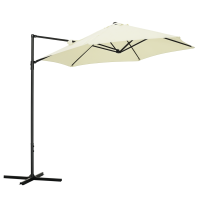 Outsunny Ombrellone da Giardino a Sbalzo 2.6x2.5 m con Rotazione a 360° e Manovella, Beige