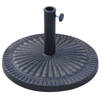 Outsunny 14kg Garden Parasol Base, Round Resin Sun Umbrella Base, Outdoor Umbrella Stand for 38mm or 48mm Outdoor Umbrella Poles, Bronze Tone(m-1)