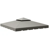 Outsunny Toldo de Substituição para Pérgola 300x300 cm com Duplo Teto e 8 Orifícios de Drenagem Cinza Claro(m-10)