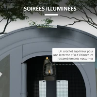 Outsunny Tente de camping 3 personnes avec 2 portes de chambre et sac de transport, imperméable dim. 480x260x200 cm(m-5)