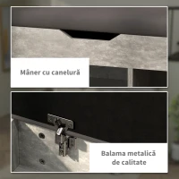 HOMCOM Bancă pentru Încălțăminte cu 3 Rafturi Deschise, Spațiu Ascuns și Pernă Capitonată, 80x30x45 cm, Gri(m-6)