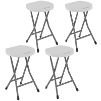 Outsunny Set of Four Folding Carry Stools - White(m-1)