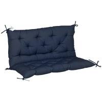 Outsunny Coussin matelas assise dossier pour banc de jardin balancelle canapé 2 places grand confort 100 x 98 x 8 cm bleu foncé(m-10)
