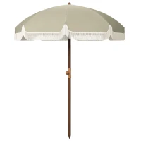 Outsunny Chapéu de Sol de Praia Ø190x210 cm com 8 Varas Abertura Manual Anti-UV Impermeável e Bolsa de Transporte para Jardim Verde(m-10)