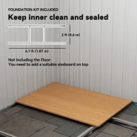 Outsunny 7 x 4ft Outdoor Garden Metal Storage Shed, Tool Storage Box for Backyard, Patio and Lawn, Light Green(m-6)