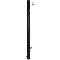 Outsunny Duș Solar de 20L cu Robinet Inferior și Temperatură Reglabilă, 15.5x15.5x222 cm, Negru(m-1)