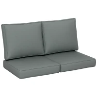 Outsunny 2 Seater Back and Seat Cushion Pillows Replacement, Patio Chair Cushions Set for Indoor Outdoor, Charcoal Grey(m-10)