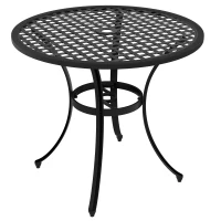 Outsunny Round Aluminium Table, with ⌀50mm Parasol Hole(m-1)