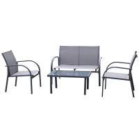 Outsunny Four-Piece Minimal Garden Patio Set - Grey(m-1)