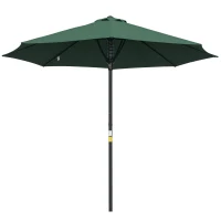 Outsunny Garden 3 m Parasol Umbrella, Outdoor Market Table Umbrella Sun Shade Canopy with 8 Ribs, Easy Push to Open, Green(m-10)