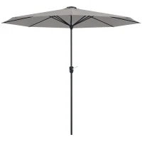 Outsunny 2.65m Garden Parasol, with LED Lights - Light Grey(m-10)