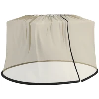 Outsunny Moustiquaire cylindrique pour Parasol 3 m diamètre avec Fermeture éclair et lestage beige(m-11)