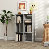 HOMCOM 6-Cube Bookshelf - Light Grey(m-9)