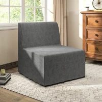 HOMCOM Fauteuil convertible 1 place 2 en 1 pliant avec coussin et housse anti-poussière, pour invités, salon, bureau, gris(m-2)