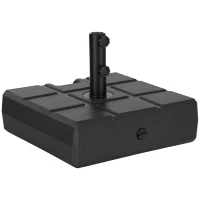 Outsunny Sonnenschirmständer bis 40 kg befüllbar Schirmständer mit Griff, Quadratisch Schirmhalter Schwarz(m-10)