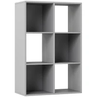 HOMCOM 6-Cube Bookshelf - Light Grey(m-1)