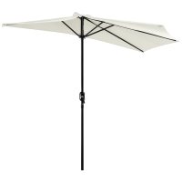 Outsunny Demi-Parasol Balcon 2,7m Métal Polyester Crème