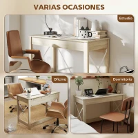 HOMCOM Escritorio Moderno Mesa Escritorio Mesa de Ordenador Fácil de Montar para Oficina Estudio 105x50x76 cm Natural(m-5)