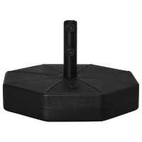 Outsunny Pied de parasol octogonal support parasol remplissage eau sable pour terrasse piscine patio en HDPE Ø 60 x 36 cm noir(m-11)
