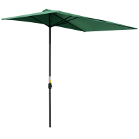 Outsunny Umbrelă de perete în formă de semilună cu manivelă, verde