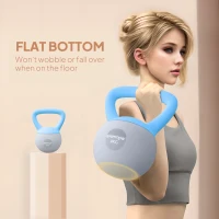 SPORTNOW 4KG Soft Kettlebell, Kettlebell with Non-Slip Handle for Home Gym, Weight Lifting, Strength Training, Light Blue/Grey(m-6)