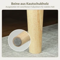 HOMCOM 2-zitsbank, Dubbelbank met rubberhouten poten, Gepolsterde bank voor woonkamer, slaapkamer, Crème-wit(m-6)