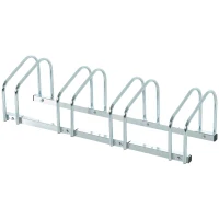 HOMCOM Râtelier 4 vélos dim. 110L x 33l x 27H cm acier galvanisé argent(m-1)