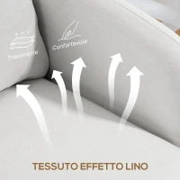 HOMCOM Poltrona da Salotto Moderna in Tessuto con Seduta Ampia e Imbottitura Spessa, 90x86x91 cm, Crema(m-6)