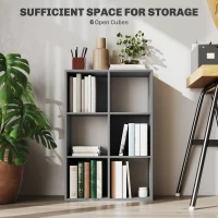 HOMCOM 6-Cube Bookshelf - Light Grey(m-4)