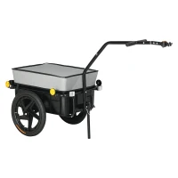 HOMCOM Remorque vélo remorque de transport pour vélo 144L x 59l x 80H cm barre d'attelage universelle acier noir gris(m-10)