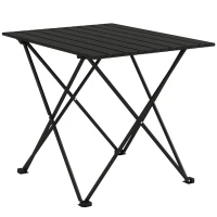 Outsunny Table de camping pliante, table de pique-nique légère en métal avec sac de transport - 56L x 45l x 45H cm(m-10)