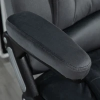 Vinsetto Massage Office Chair Recliner, Ergonomic Gaming Heated Home Office Padded & Swivel Base, Velvet-Feel Fabric, Grey(m-10)