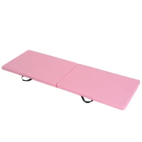HOMCOM Gymnastikmatte Yoga Pilates Fitness faltbar tragbarer Großkomfort 180L x 60B x 5H cm synthetische Beschichtung Rosa(m-5)