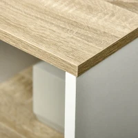 Kleankin Unterschrank mit Schrank und 2 Regalen aus Holz, 77x45x60 cm, Weiß und Holz(m-3)