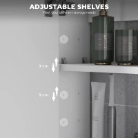 HOMCOM 60 x 15 cm Double Door Bathroom Mirror Cabinet - White(m-5)