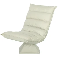 HOMCOM Poltrona in Tessuto Imbottita Girevole a 360° e Reclinabile a 3 Livelli 62x70x95cm, Beige(m-10)