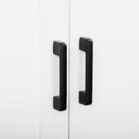 HOMCOM Küchenschrank Höhe 170 cm hoher Buffetschrank mit 4 Türen und verstellbaren Regalen, modernes Design, weiß(m-5)