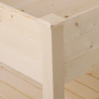 Outsunny Hochbeet, Hängende Gartentisch Pflanzenbank mit Stoffauskleidung, 91x91x81cm, Holz(m-3)