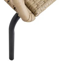 Outsunny 3 tlg. Rattan Gartenmöbel-Set, PE-Rattan, 1 Ecksofa, 1 Liege, inkl. Kissen, wetterbeständig, Kaffee +Creme(m-14)