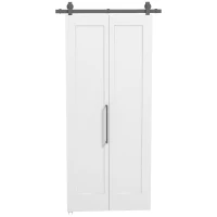 HOMCOM Puerta Plegable Corredera con Herrajes Acabado Personalizable Tirador Fácil Montaje 90x210 cm Blanco(m-1)