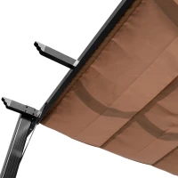 Outsunny Pergola Pavillon mit einstellbarem Stoffdach 3 x 4 m Terrassen-Vordach Aluminium Sonnenschutz Überdachung Terrasse Garten Grau+Braun(m-11)