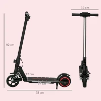 SPORTNOW Kinder Elektroroller 6-14 Jahre klappbarer Elektroroller für Kinder max. 14 km/h Aluminium Schwarz(m-3)