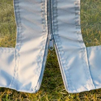 Outsunny Pavillon mit Doppeldach, 3x2 m Wasserdicht Stabil Winterfest Gartenpavillon mit Moskitonetz, Seitenteile, Garten-Pavillon aus Metall, für Garten, Terrasse, Hellgrau(m-11)