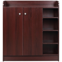 HOMCOM Moderner und Platzsparender Schuhschrank aus Holz für 12 Paar mit 4 Offenen Regalen, 83x30x90 cm, Farbe Braun