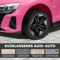 HOMCOM Kinder-Elektroauto mit Fernbedienung, Sicherheitsgurt, Hupe, Musik, Scheinwerfer, bis 5 km/h, 3-5 Jahre, Rosa(m-8)