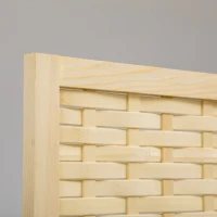 HOMCOM Innenraum Raumteiler mit 4 Türen aus Holz und Bambus, faltbar und platzsparend, Höhe 170cm, Braun(m-4)