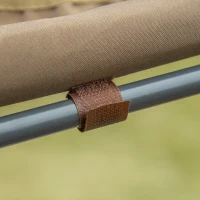 Outsunny Doppelbett Sonnenliege mit verstellbarem Sonnenschirm für den Außen- und Gartenbereich, 200x175x134cm Braun(m-4)